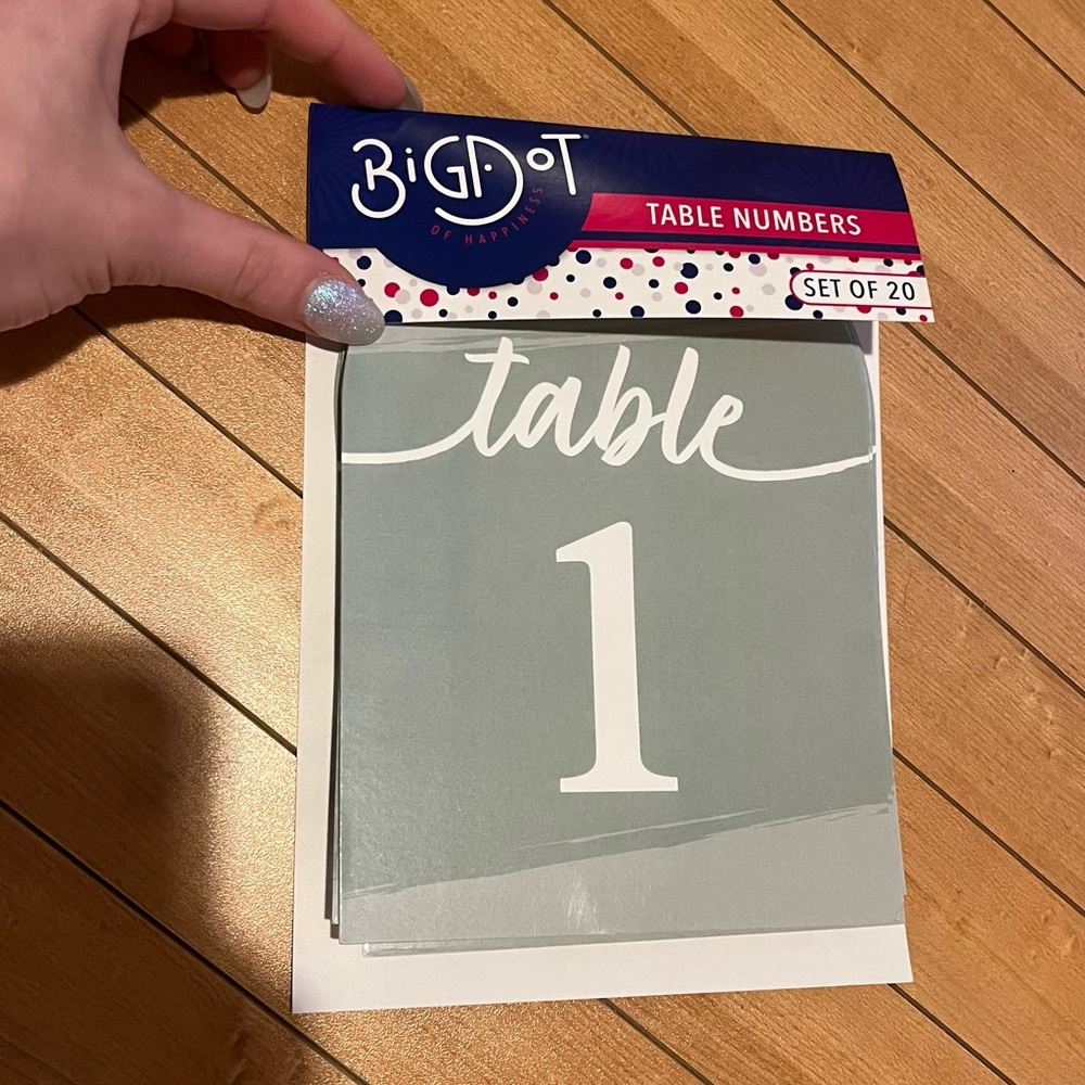 Michaels Green Table Number Cards - Picture 5 of 5